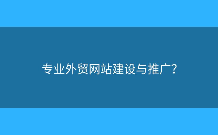 專業(yè)外貿(mào)網(wǎng)站建設(shè)與推廣？