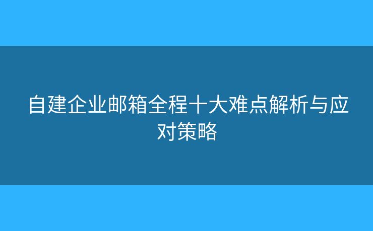 自建企業(yè)郵箱全程十大難點解析與應(yīng)對策略