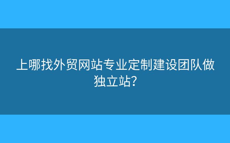 上哪找外貿(mào)網(wǎng)站專業(yè)定制建設(shè)團(tuán)隊(duì)做獨(dú)立站？