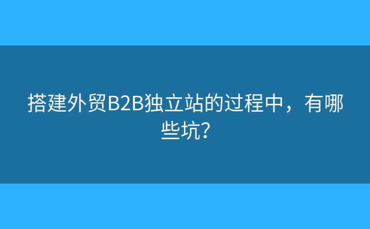 搭建外貿(mào)B2B獨(dú)立站的過程中，有哪些坑？