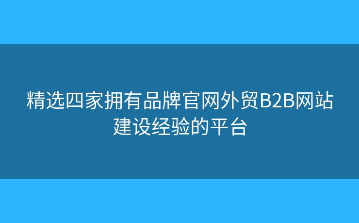 精選四家擁有品牌官網(wǎng)外貿(mào)B2B網(wǎng)站建設(shè)經(jīng)驗的平臺