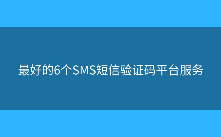 最好的6個(gè)SMS短信驗(yàn)證碼平臺(tái)服務(wù)
