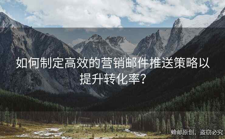 如何制定高效的營(yíng)銷(xiāo)郵件推送策略以提升轉(zhuǎn)化率？