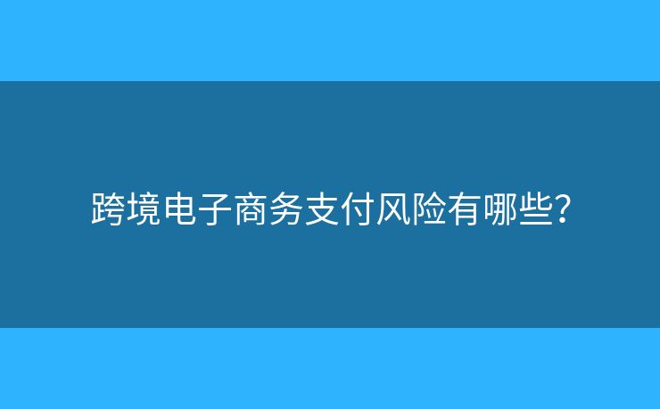跨境電子商務(wù)支付風(fēng)險(xiǎn)有哪些？