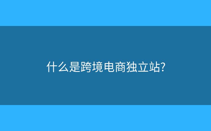 什么是跨境電商獨立站?