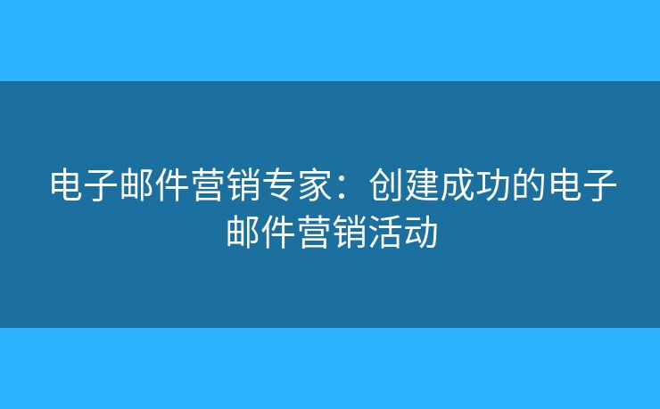 電子郵件營銷專家：創(chuàng)建成功的電子郵件營銷活動