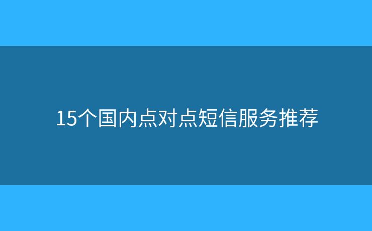 15個國內(nèi)點(diǎn)對點(diǎn)短信服務(wù)推薦
