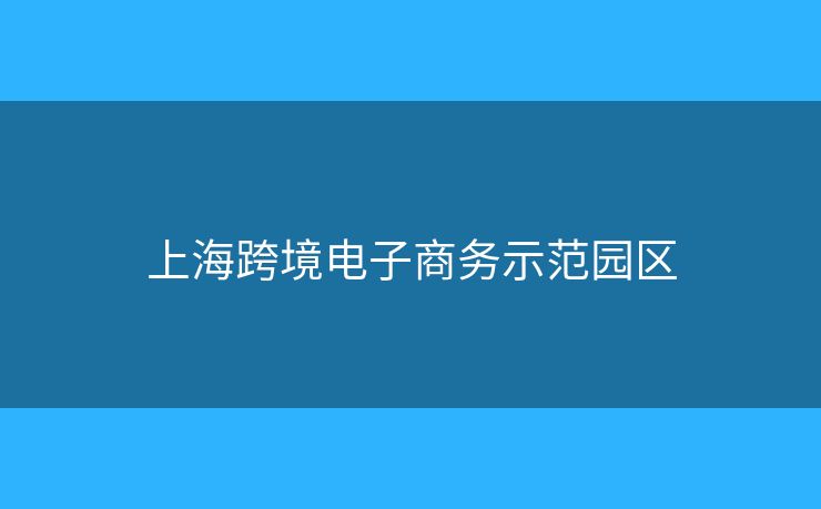上海跨境電子商務(wù)示范園區(qū)