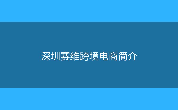 深圳賽維跨境電商簡(jiǎn)介