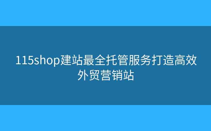 115shop建站最全托管服務(wù)打造高效外貿(mào)營(yíng)銷站