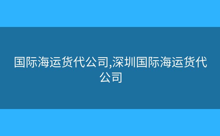國際海運(yùn)貨代公司,深圳國際海運(yùn)貨代公司