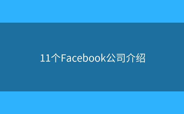 11個Facebook公司介紹