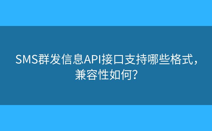 SMS群發(fā)信息API接口支持哪些格式，兼容性如何？