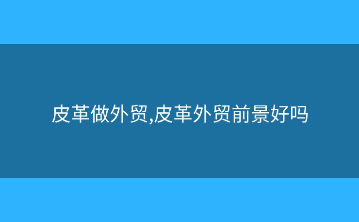 皮革做外貿(mào),皮革外貿(mào)前景好嗎