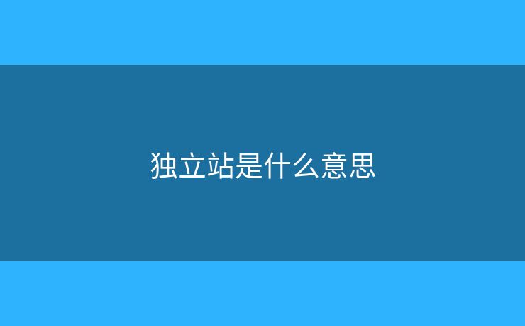 獨立站是什么意思
