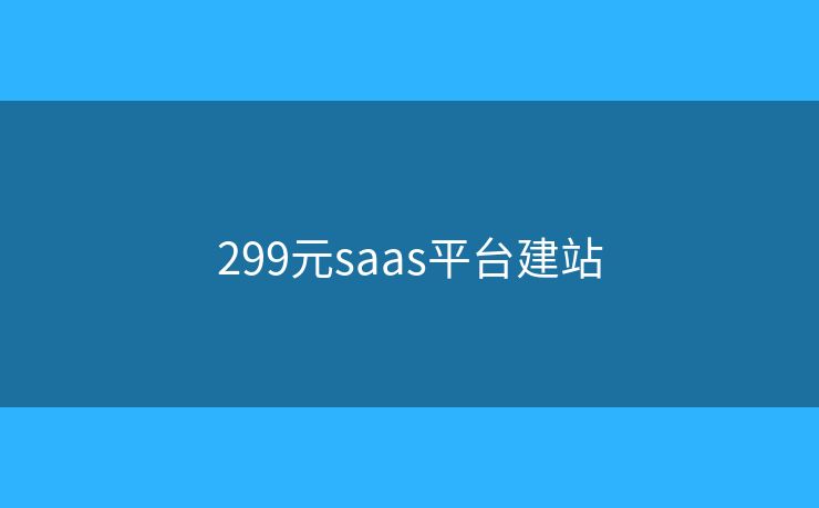 299元saas平臺(tái)建站