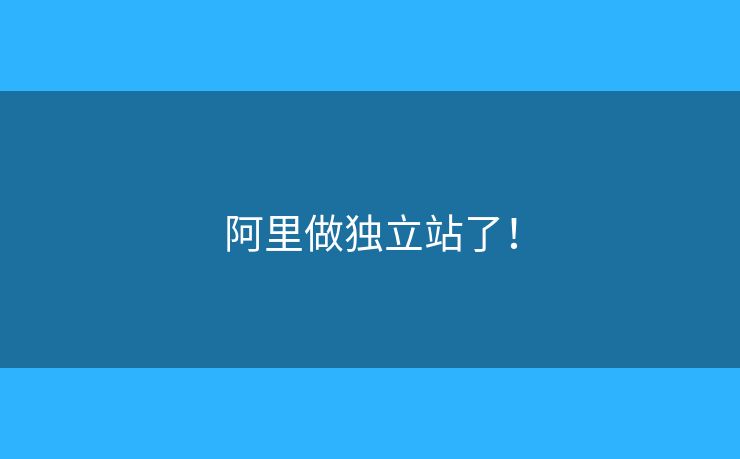 阿里做獨立站了！