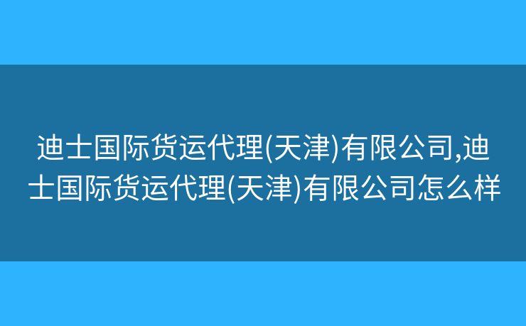迪士國際貨運(yùn)代理(天津)有限公司,迪士國際貨運(yùn)代理(天津)有限公司怎么樣