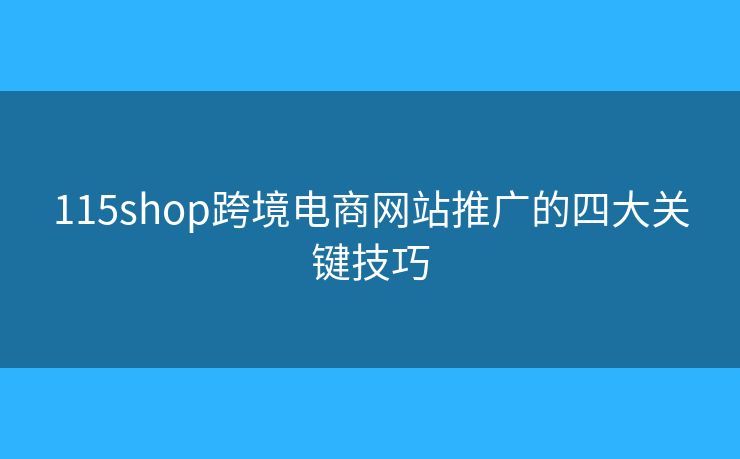 115shop跨境電商網(wǎng)站推廣的四大關(guān)鍵技巧