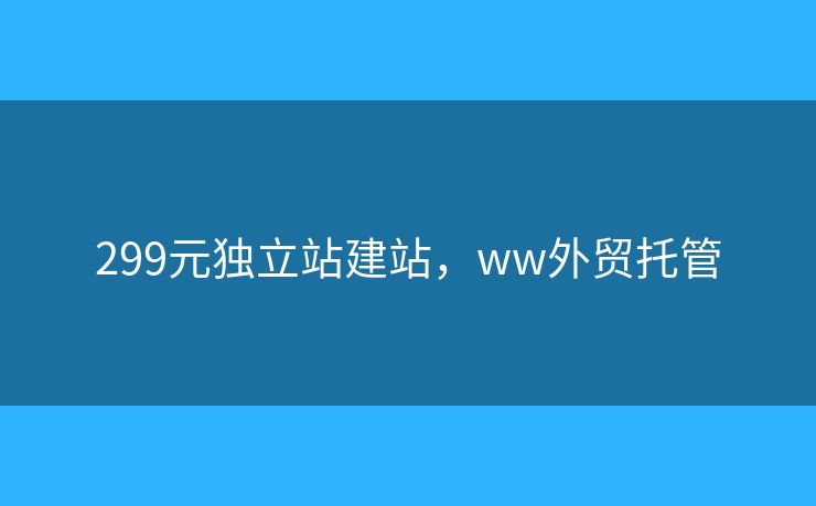 299元獨(dú)立站建站，ww外貿(mào)托管
