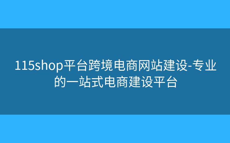 115shop平臺跨境電商網(wǎng)站建設(shè)-專業(yè)的一站式電商建設(shè)平臺