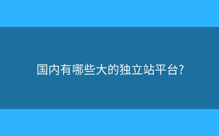 國內(nèi)有哪些大的獨(dú)立站平臺?