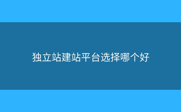 獨(dú)立站建站平臺(tái)選擇哪個(gè)好